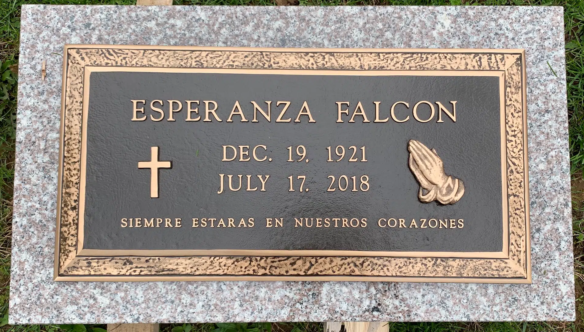 Bronze Tomb Plaque hand-carved by Tomb Plaque Shop in NJ — image 2