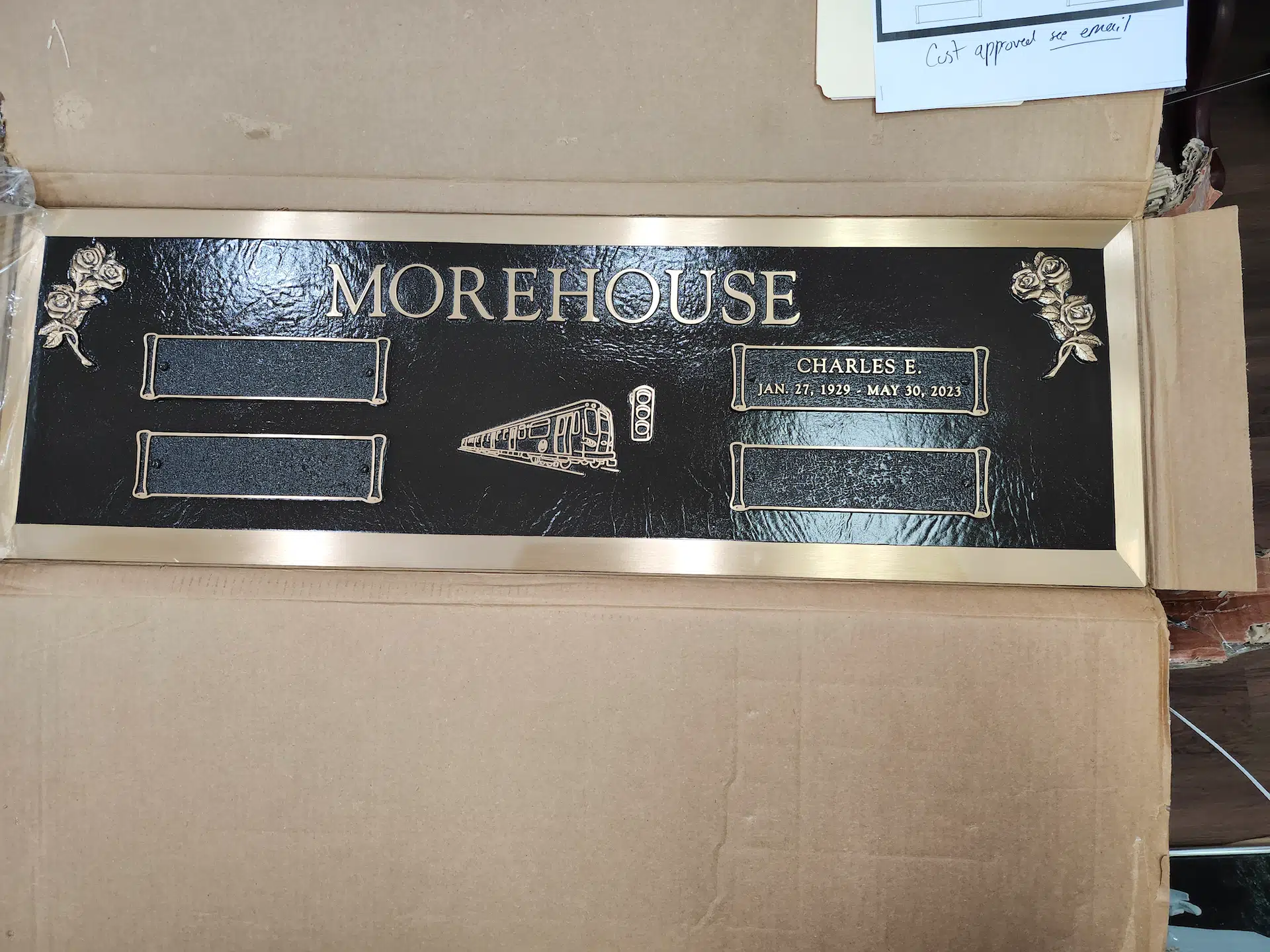 Bronze Tomb Plaque hand-carved by Tomb Plaque Shop in NJ — image 2